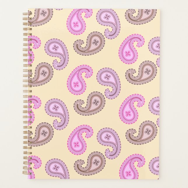 Paisley Pattern Boho Standardgrößenplaner Planer (Vorderseite)