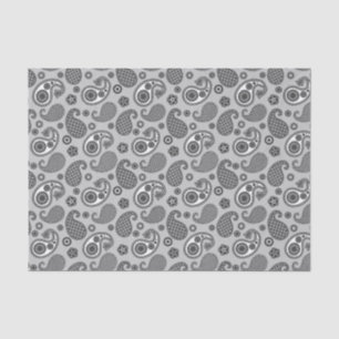 Paisley Pattern, grau, schwarz und weiß Seidenpapier