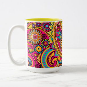 Paisley Pattern Hintergrund Zweifarbige Tasse