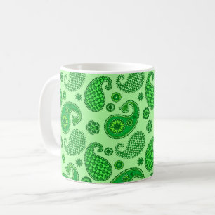 Paisley Pattern, Limone und Emerald Green Coffee T Kaffeetasse