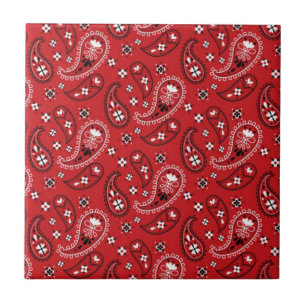 Paisley Pattern mit rotem Hintergrund-23214 Fliese