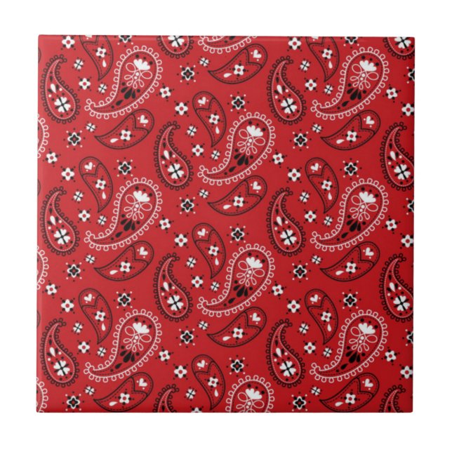 Paisley Pattern mit rotem Hintergrund-23214 Fliese (Vorderseite)