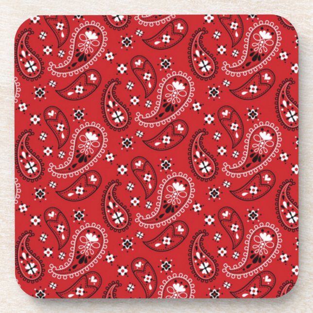 Paisley Pattern mit rotem Hintergrund-23214 Getränkeuntersetzer (Vorderseite)