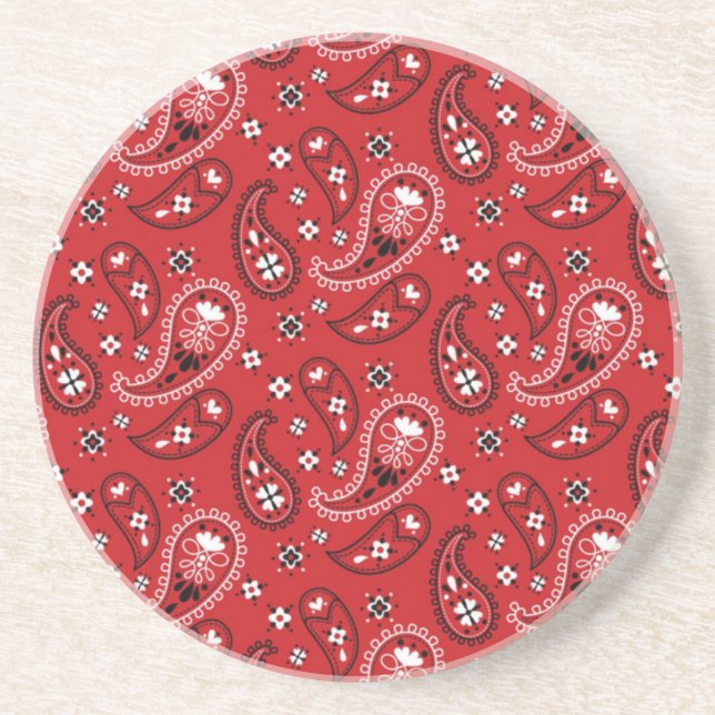 Paisley Pattern mit rotem Hintergrund-23214 Getränkeuntersetzer (Vorne)