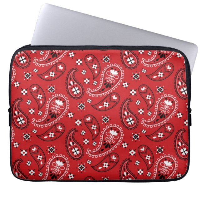 Paisley Pattern mit rotem Hintergrund-23214 Laptopschutzhülle (Vorderseite)