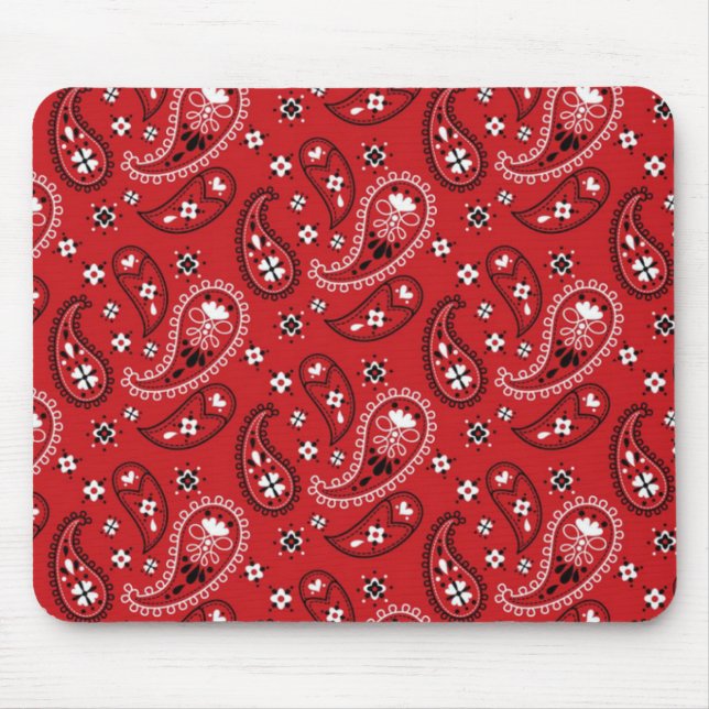 Paisley Pattern mit rotem Hintergrund-23214 Mousepad (Vorne)