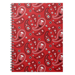 Paisley Pattern mit rotem Hintergrund-23214 Notizblock