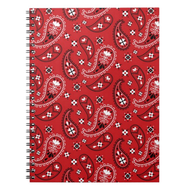 Paisley Pattern mit rotem Hintergrund-23214 Notizblock (Vorderseite)
