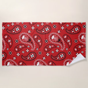 Paisley Pattern mit rotem Hintergrund-23214 Strandtuch