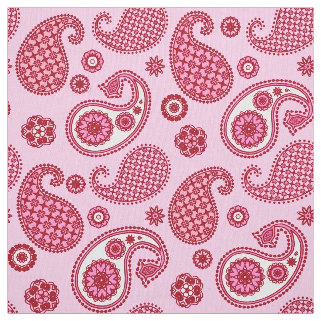 Paisley Pattern, Peppermint Pink und Weiß Stoff (Muster)