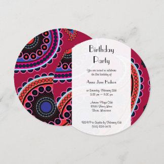 Paisley Pattern, Persian Paisley, Boteh, Birthday Einladung