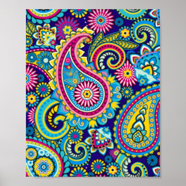Paisley Pattern Print Poster (Vorne)