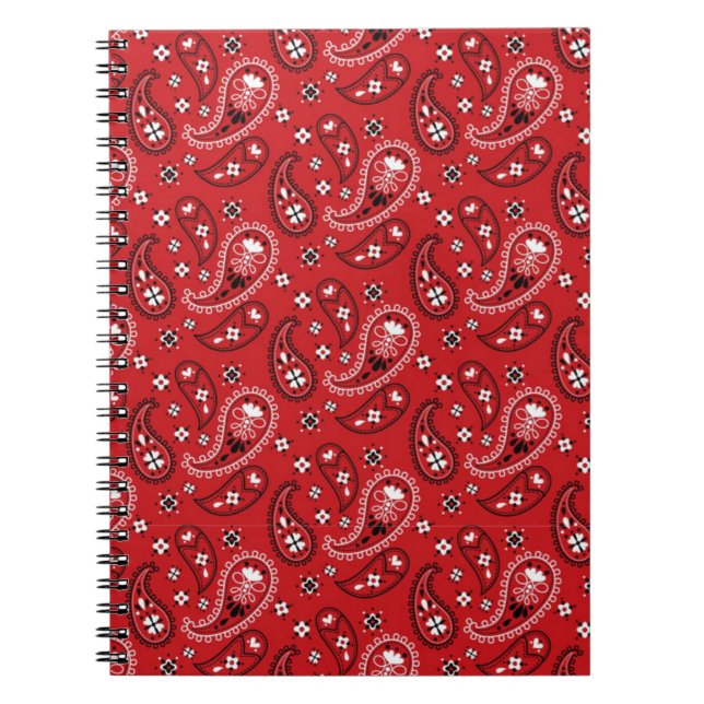 Paisley Pattern Red Background-98567 Notizblock (Vorderseite)