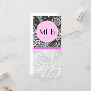 Paisley Pattern, Schwarz und Weiß, Monogramm