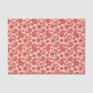 Paisley Pattern, Shades of Coral Orange Seidenpapier
