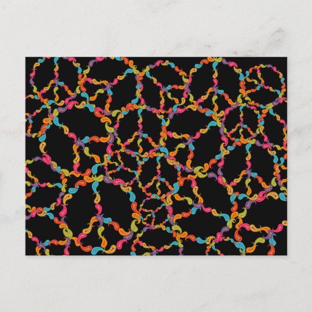 Paisley Peace Postkarte (Vorderseite)