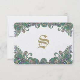 Paisley Peacock Colonnes Mariage Cartes de réponse