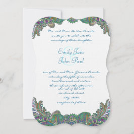 Paisley Peacock Colors Einladungen für Hochzeiten