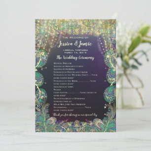Paisley Peacock Colours Programme de mariage