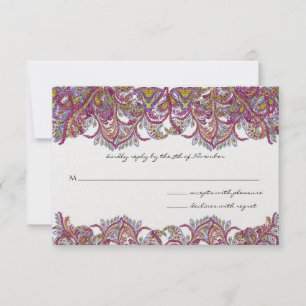 Paisley Peacock Schloss Pink Einladung zur Hochzei