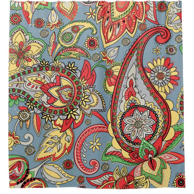 Paisley Perfection: Orientales Vintages Muster Duschvorhang (Vorderseite)
