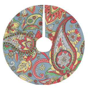 Paisley Perfection: Orientales Vintages Muster Polyester Weihnachtsbaumdecke