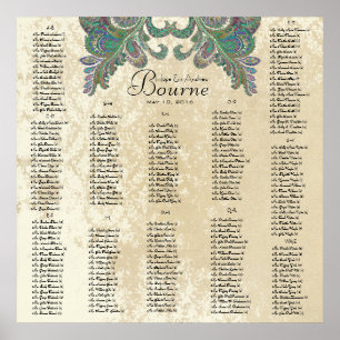 Paisley Pfau - Größe 35 x 35 verwenden (200 Gäste) Poster