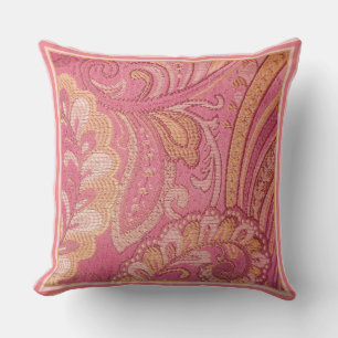 Paisley Pink und Orange Pillow Kissen