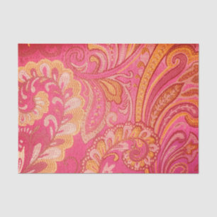 Paisley Pink und Orange Tissue Decoupage Paper Seidenpapier