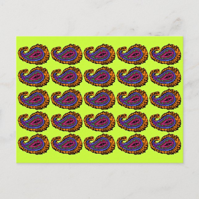 Paisley Postkarte (Vorderseite)