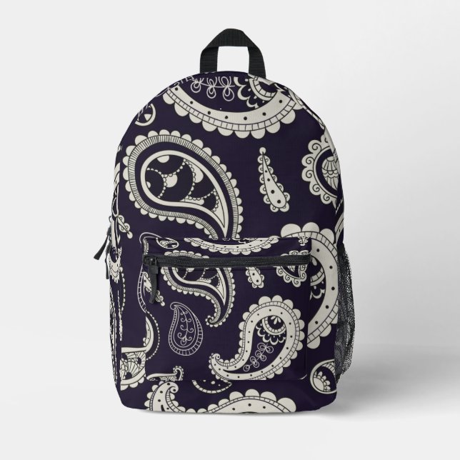 Paisley Print Backpack Bedruckter Rucksack (Vorderseite)