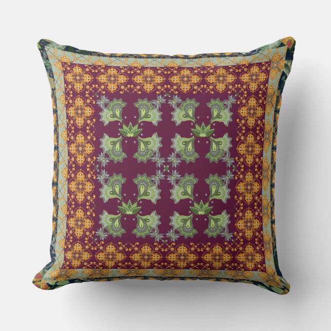 Paisley Quilt Gemusterte Imitate Quilt Style Kissen (Vorderseite)
