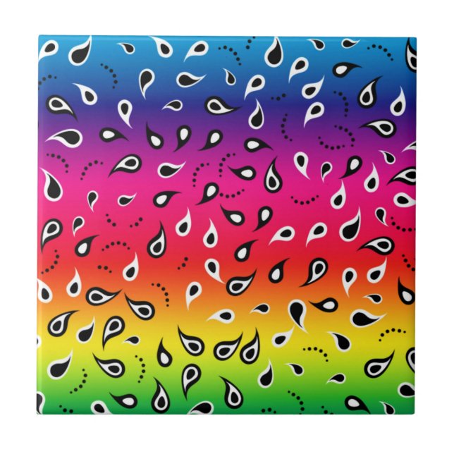 Paisley Rainbow Fliese (Vorderseite)
