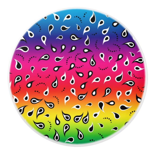 Paisley Rainbow Keramikknauf (Vorderseite)