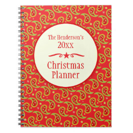 Paisley Red Family Weihnachtsplaner Notizblock