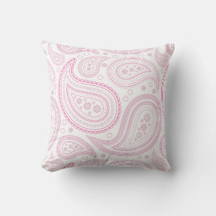 Paisley-Rosa auf weißem Kissenbezug Kissen
