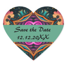 Paisley Rosa Blumen Save-the-Date