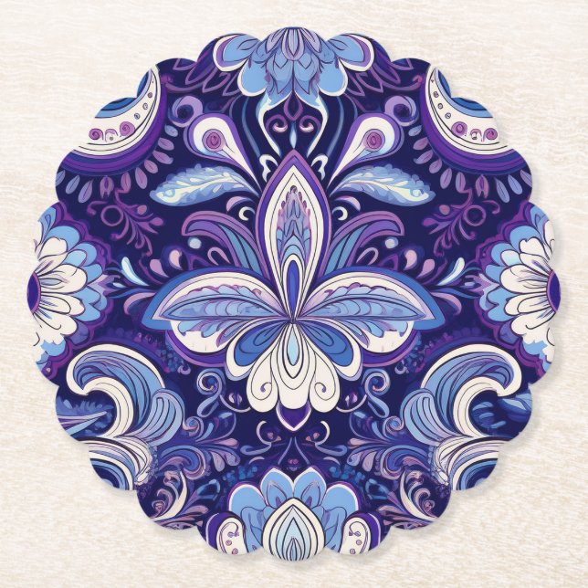 Paisley Royal Blau Untersetzer (Vorderseite)