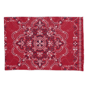 Paisley, Schädel, Bandana, Quadrat-Design. Kissenbezug