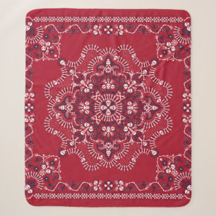 Paisley, Schädel, Bandana, Quadrat-Design. Sherpadecke