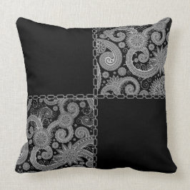 Paisley-Schwarzes verkettet Kissen