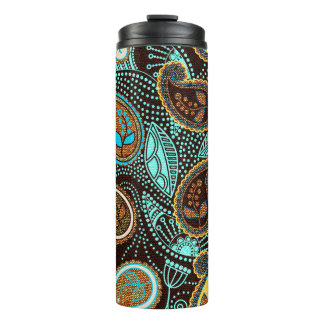 Paisley seamless pattern, jeans texture effect  thermosbecher