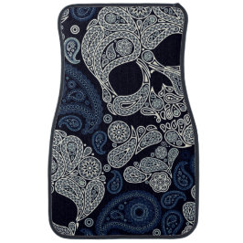 Paisley Skull Dark Blue Black Automatte