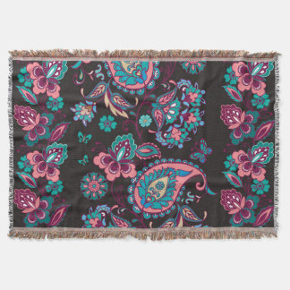 Paisley Strip: Schwarz dekorativ Nahtlos Decke