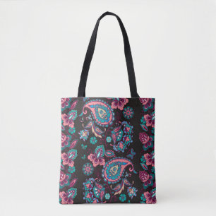 Paisley Strip: Schwarz dekorativ Nahtlos Tasche