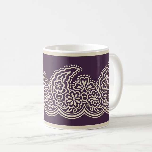 Paisley sur Mug de café violet (Devant droit)