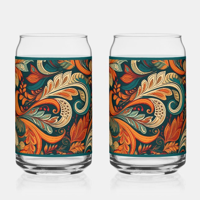 Paisley-Swirling-Sodaglas Dosenglas (Vorderseite)
