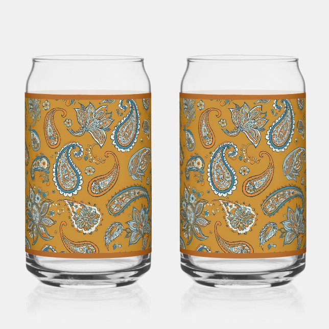 Paisley Teardrop Soda Glass Dosenglas (Vorderseite)