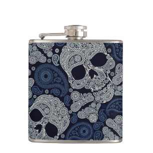 Paisley-Totenkopf-Grafikdruck-Trinkflasche Flachmann