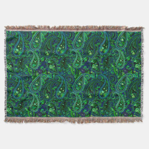 Paisley-Üppigkeit Lebendige Florale Blau Grün Decke
